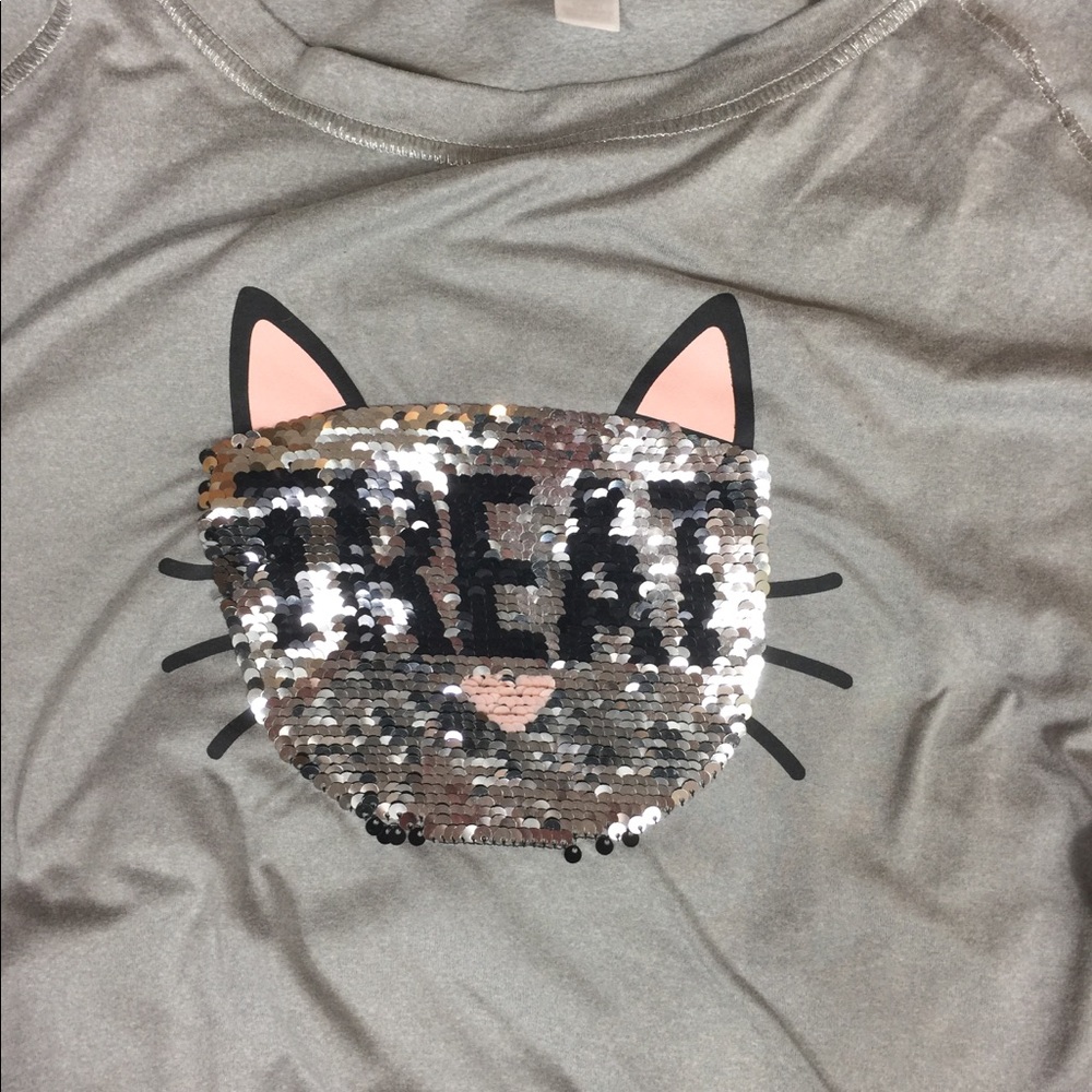 Halloween Trick OR Treat Sequin Flip Cat Top/Sleepshirt XL/2X - Picture 3 of 6
